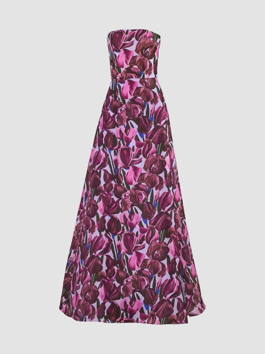 Carolina Herrera Women's Floral Silk Belted Ball Gown - Rioja Multi - Size 14