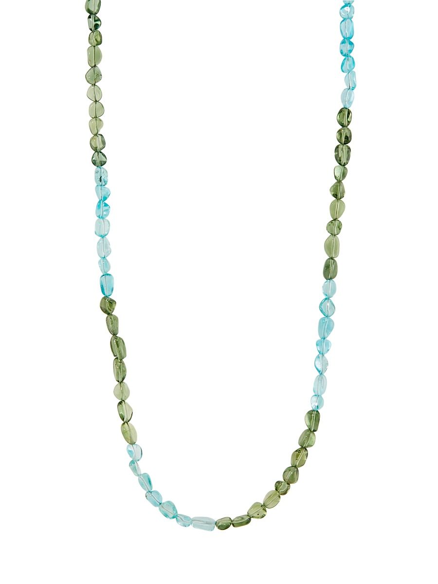 Women's 14K Yellow Gold & Apatite Beaded Necklace - Green Blue