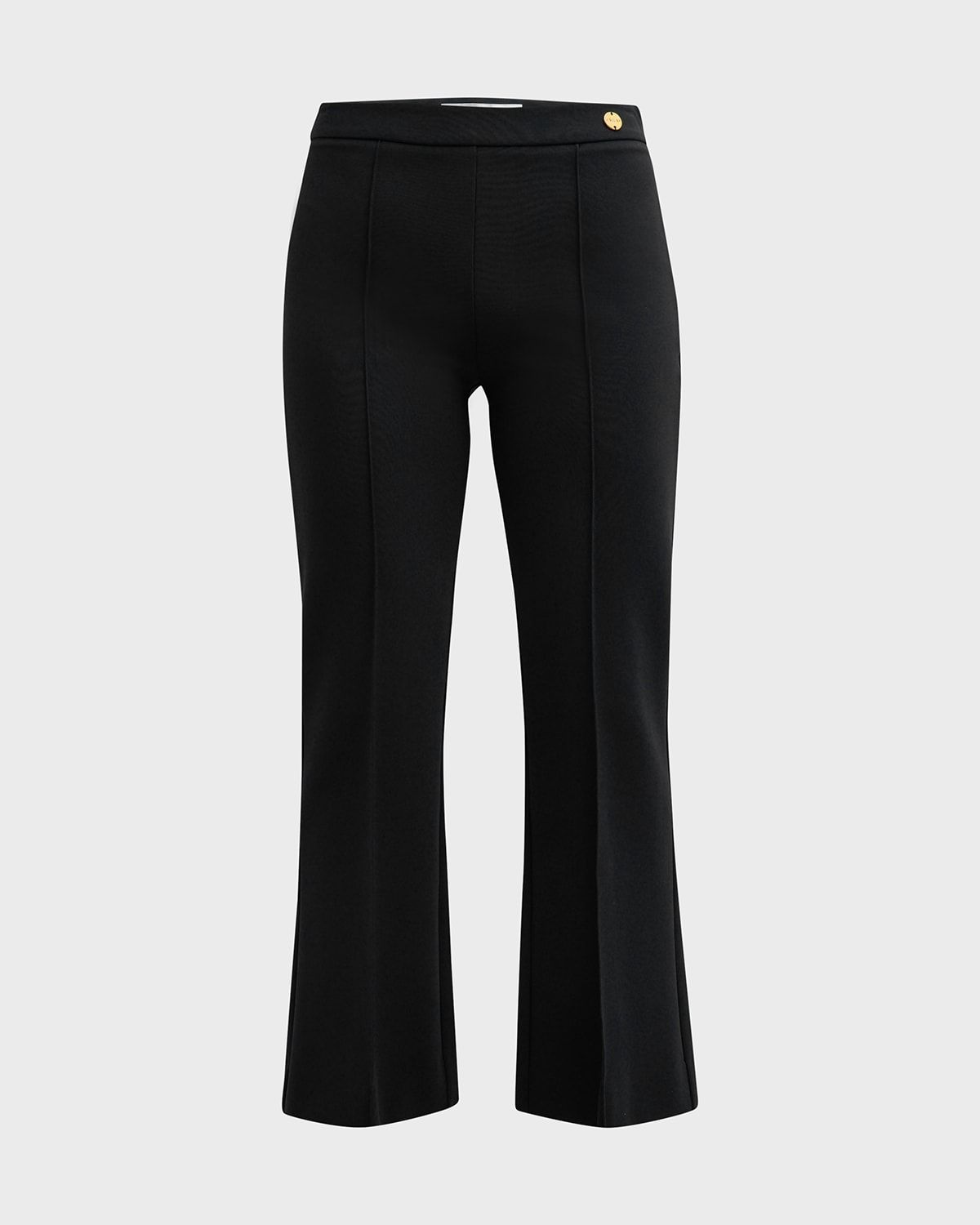 Lola Cropped Pintuck Flare-Leg Pants