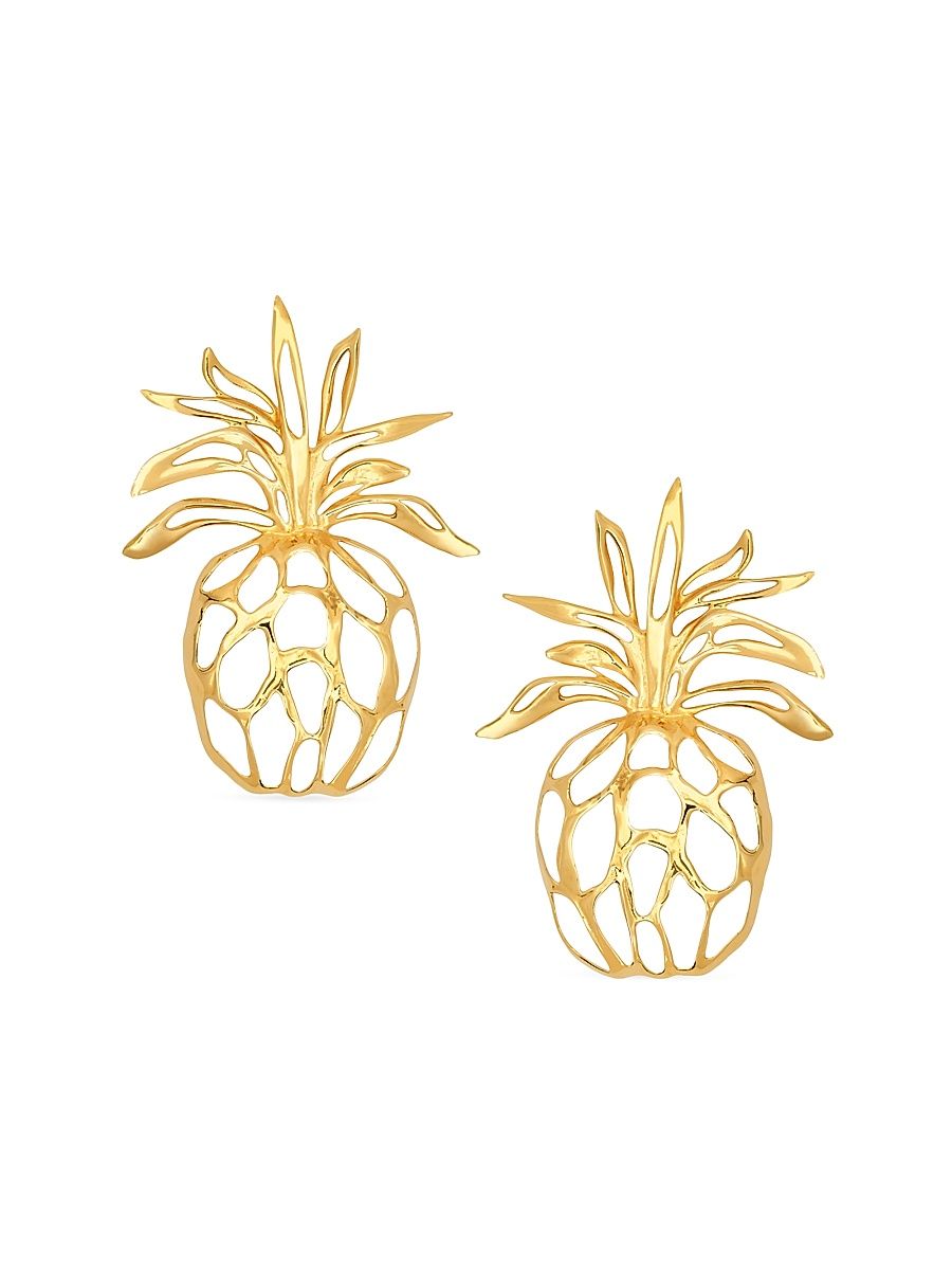 Women's 24K-Gold-Plated Pineapple Drop Earrings - Gold
