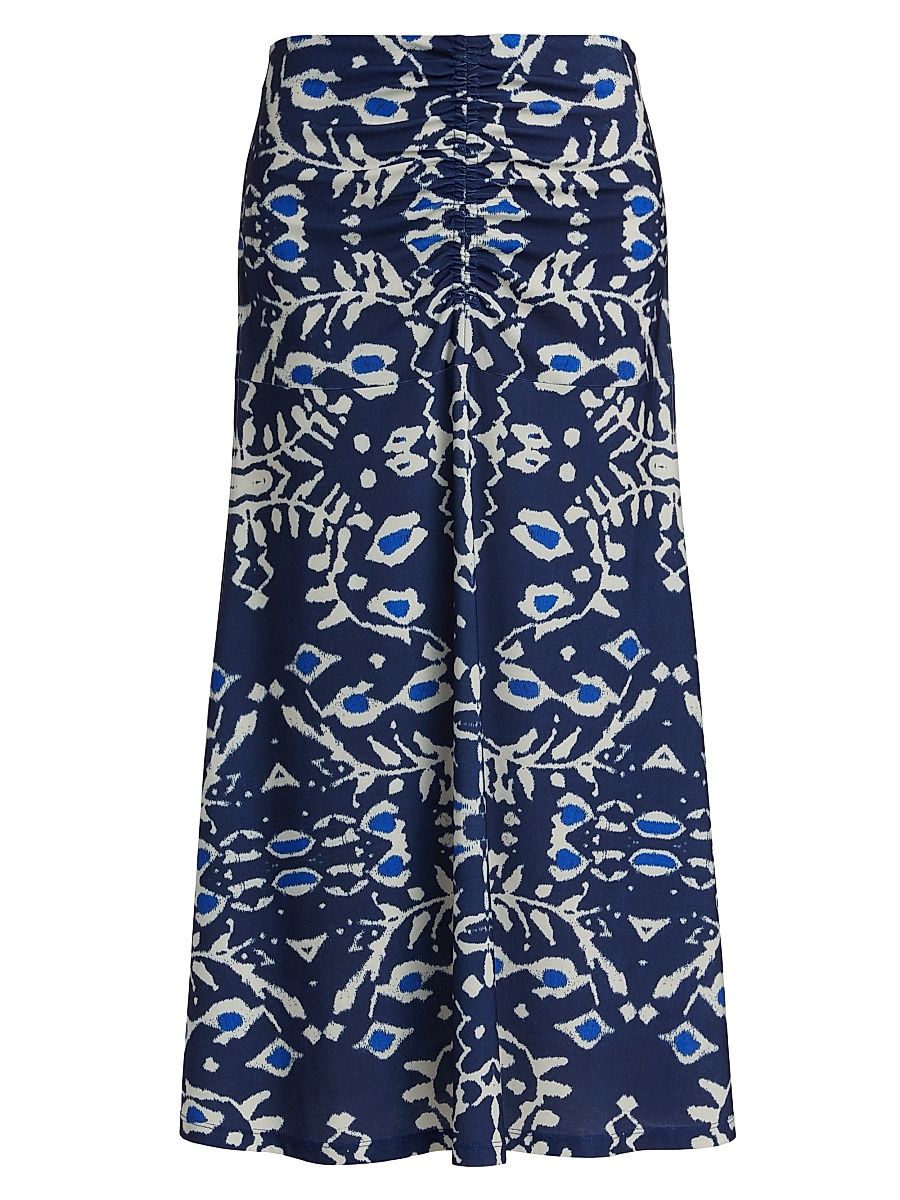 Women's Ensenada Meg Printed Midi-Skirt - Marine - Size Medium