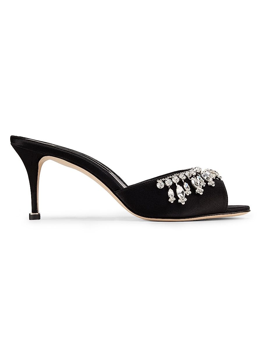 Women's Tulimu Crystal-Embellished Mules - Black - Size 8