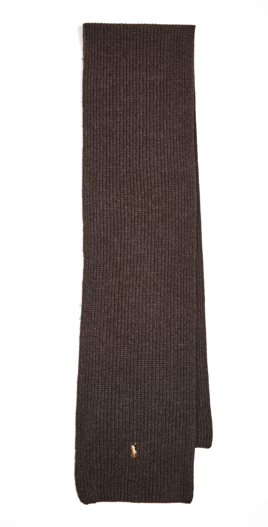 Polo Ralph Lauren Signature Knit Scarf Dark Brown Heather One Size