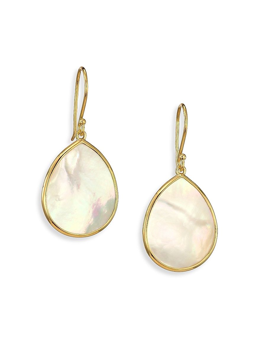 Women's Polished Rock Candy Small 18K Yellow Gold & Mother-Of-Pearl Teardrop Earrings - Gold
