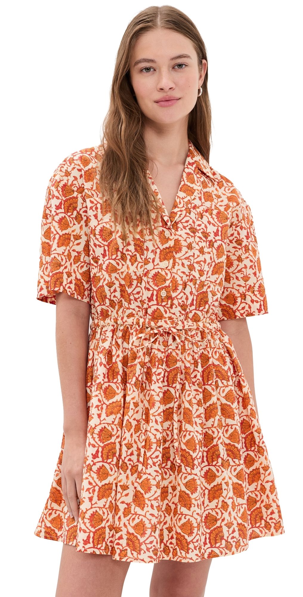 Apiece Apart Valenti Mini Dress Night Blooms Sorbet XS