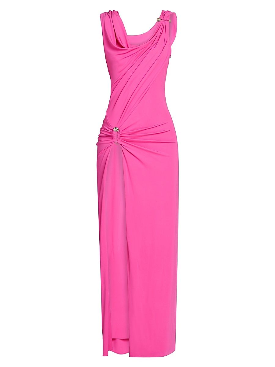 Women's Safety Pin Stretch Crepe Jersey Gown - Dragon Fruit - Size 10