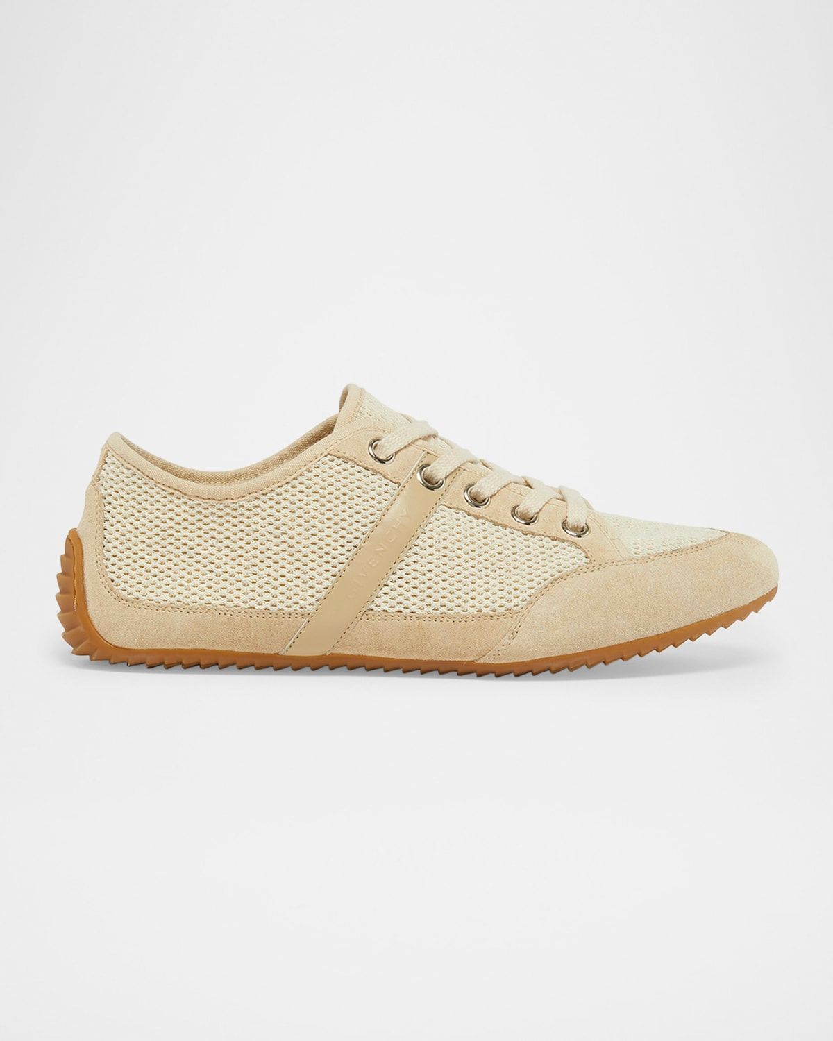 Mesh And Suede Slim Low-Top Sneakers