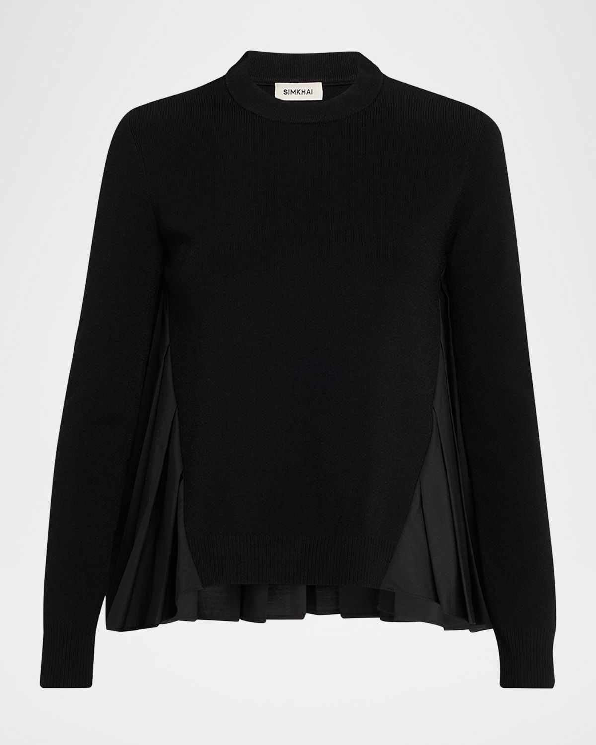Elanore Long-Sleeve Pleated Sweater