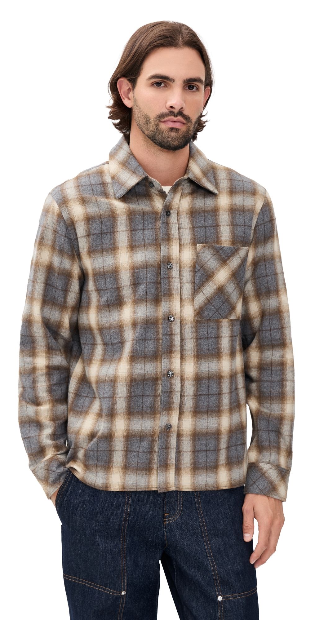 Citizens of Humanity Cairo Cascade Plaid Flannel Shirt Cascade Plaid S