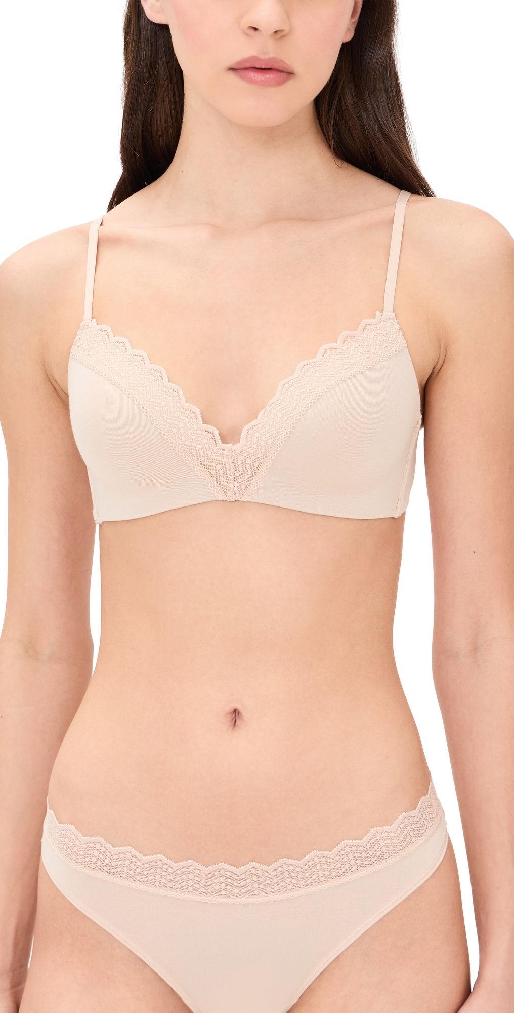 Stripe & Stare Zig Zag Lace Demi Bra Sand XS