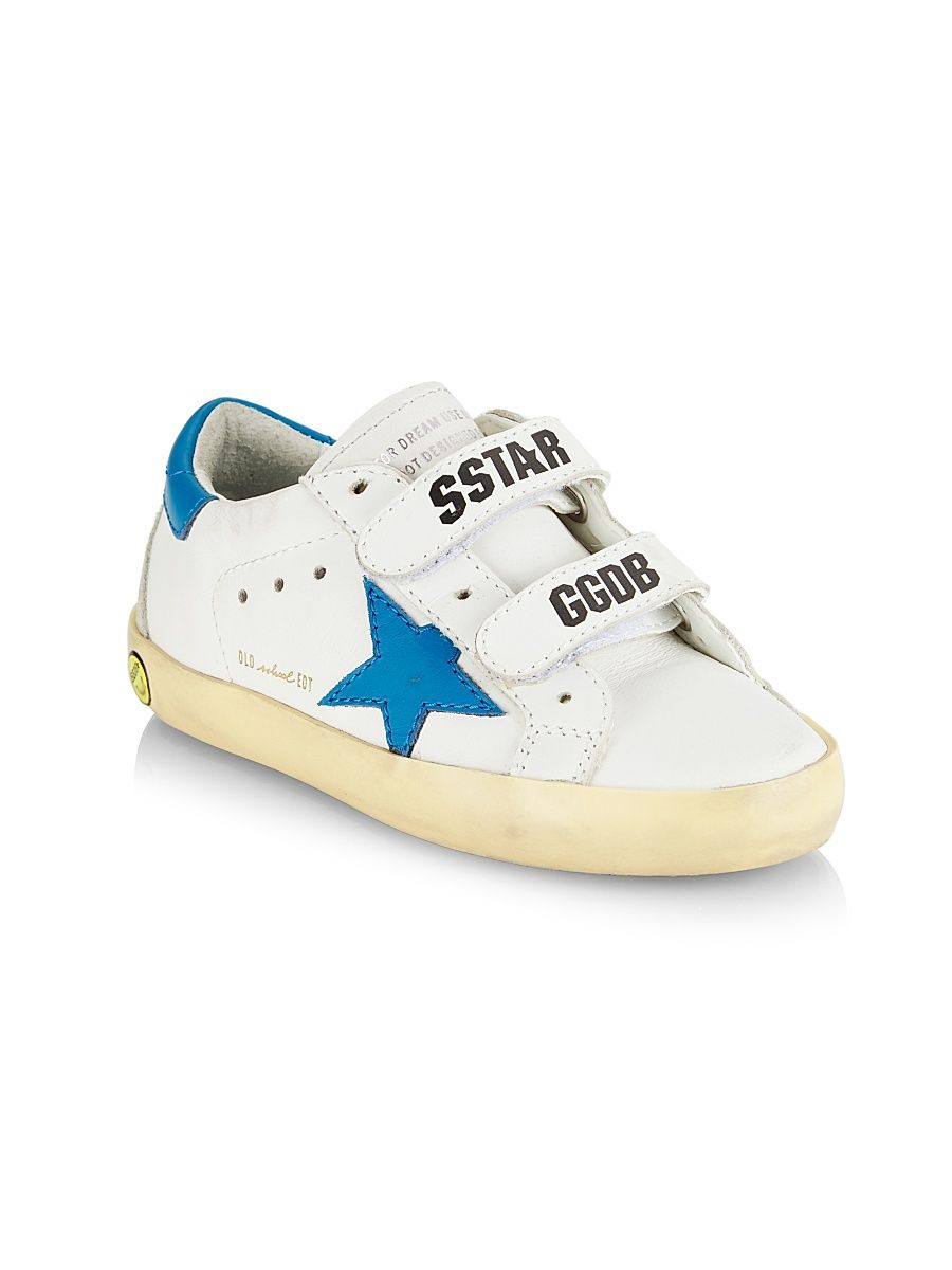 Baby's, Little Kid's & Kid's Old School Leather Sneakers - White Light Blue Ice - Size 1.5 (Child)