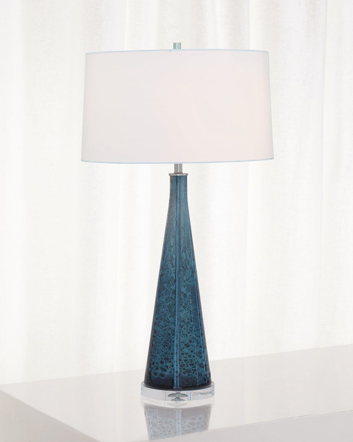 London Smoke Blue Glass Lamp
