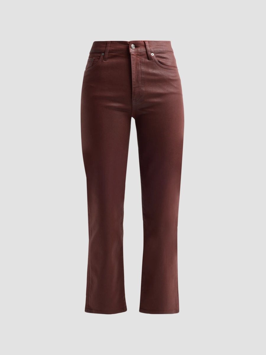 FRAME Women's Le Sleek Coated Straight-Leg Crop Jeans - Currant - Size 32