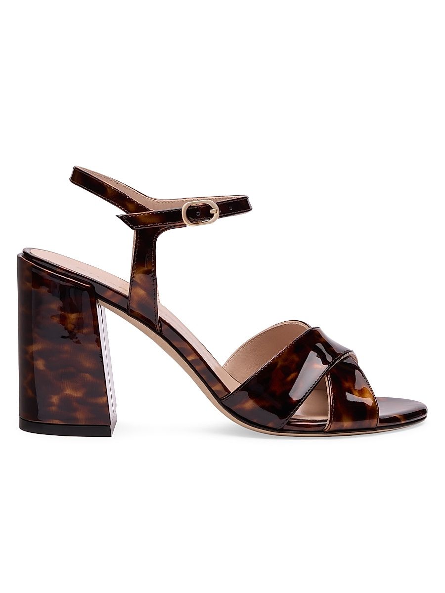 Women's Alyssa 85MM Tortoise-Shell-Print Patent Leather Sandals - Classic - Size 9.5