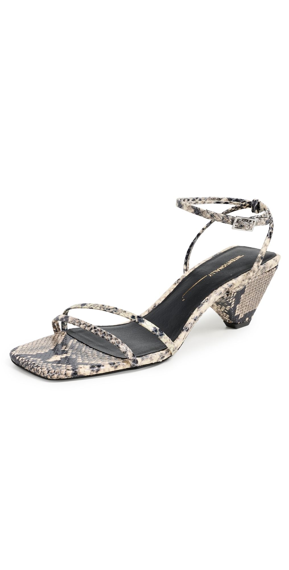 Intentionally Blank Pretty Please Strappy Heels Black White 5