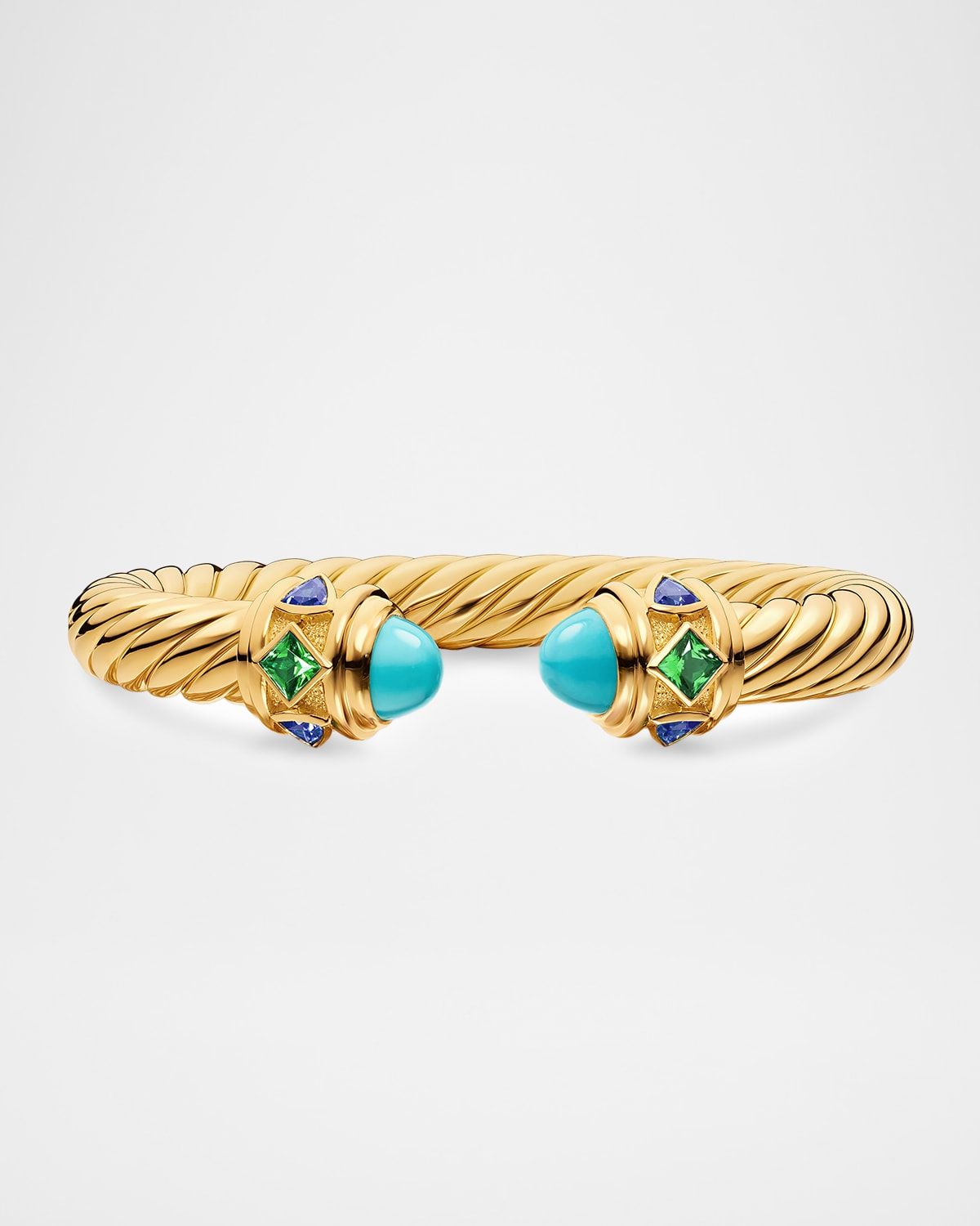 Renaissance Cablespira Bracelet with Gemstones in 18K Gold