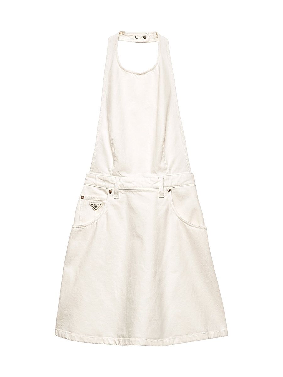 Women's Denim Mini-Dress - White - Size 10