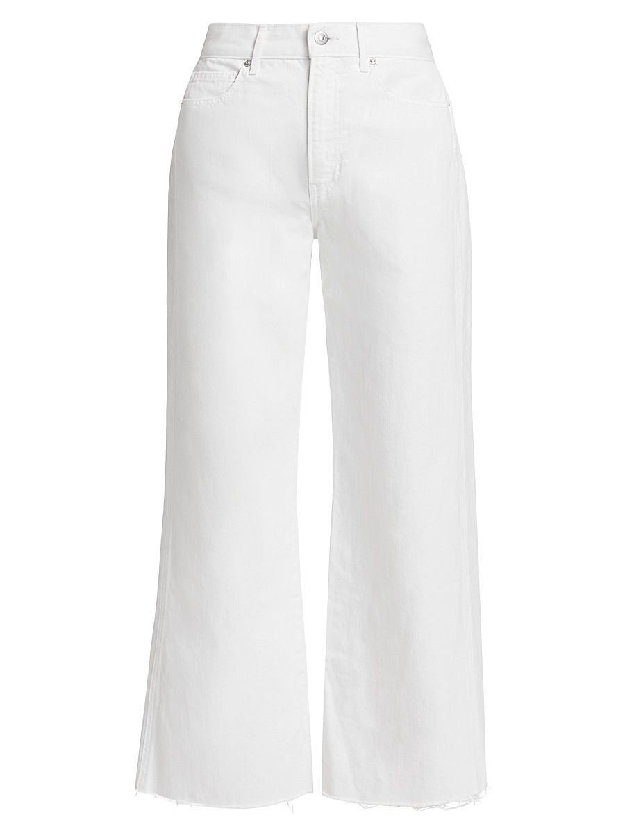 Women's Taylor High-Rise Cropped Wide-Leg Jeans - White - Size 32