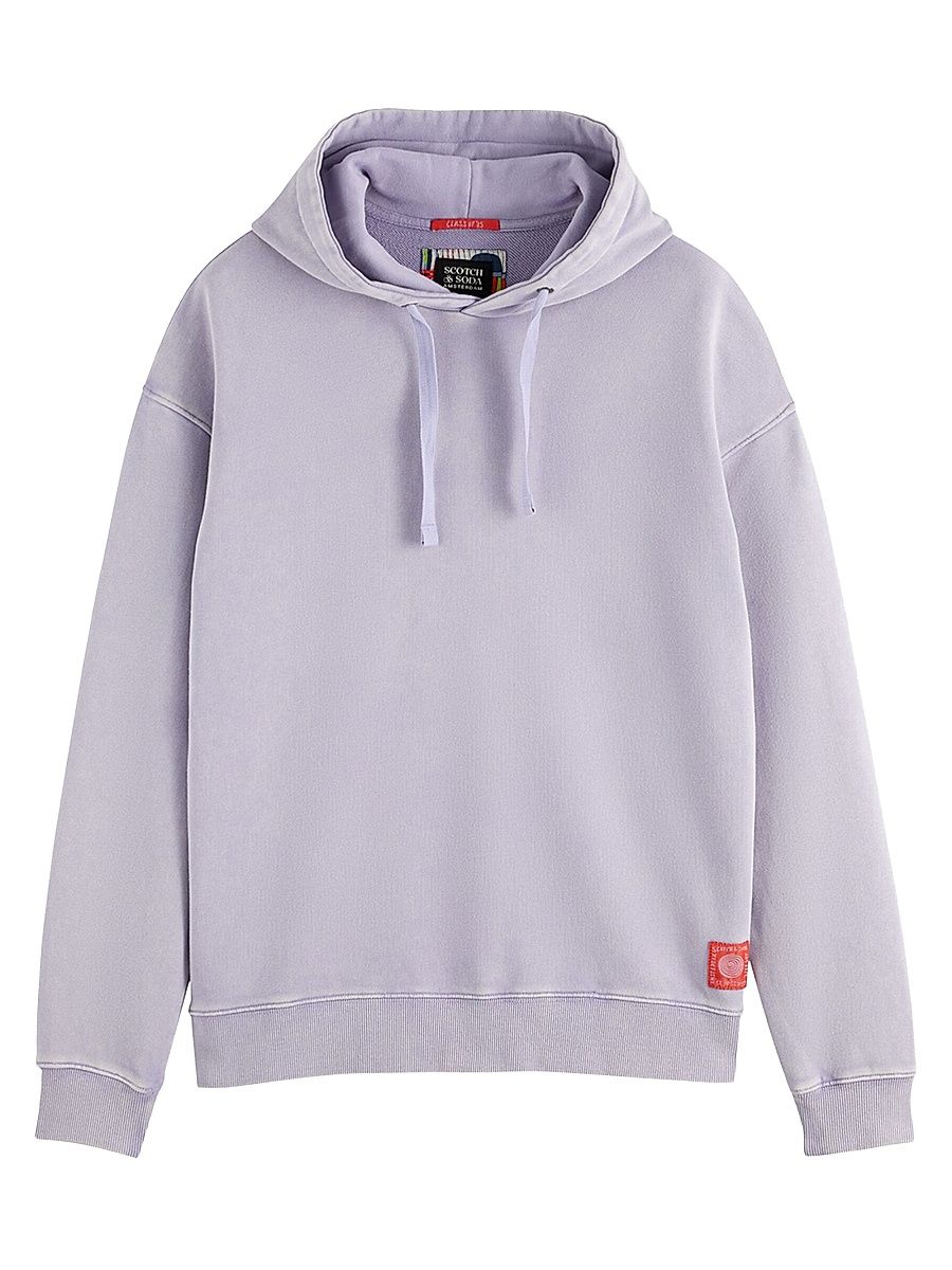 Scotch & Soda Men's Artwork Relaxed-Fit Cotton Hoodie - Lavender - Size Medium