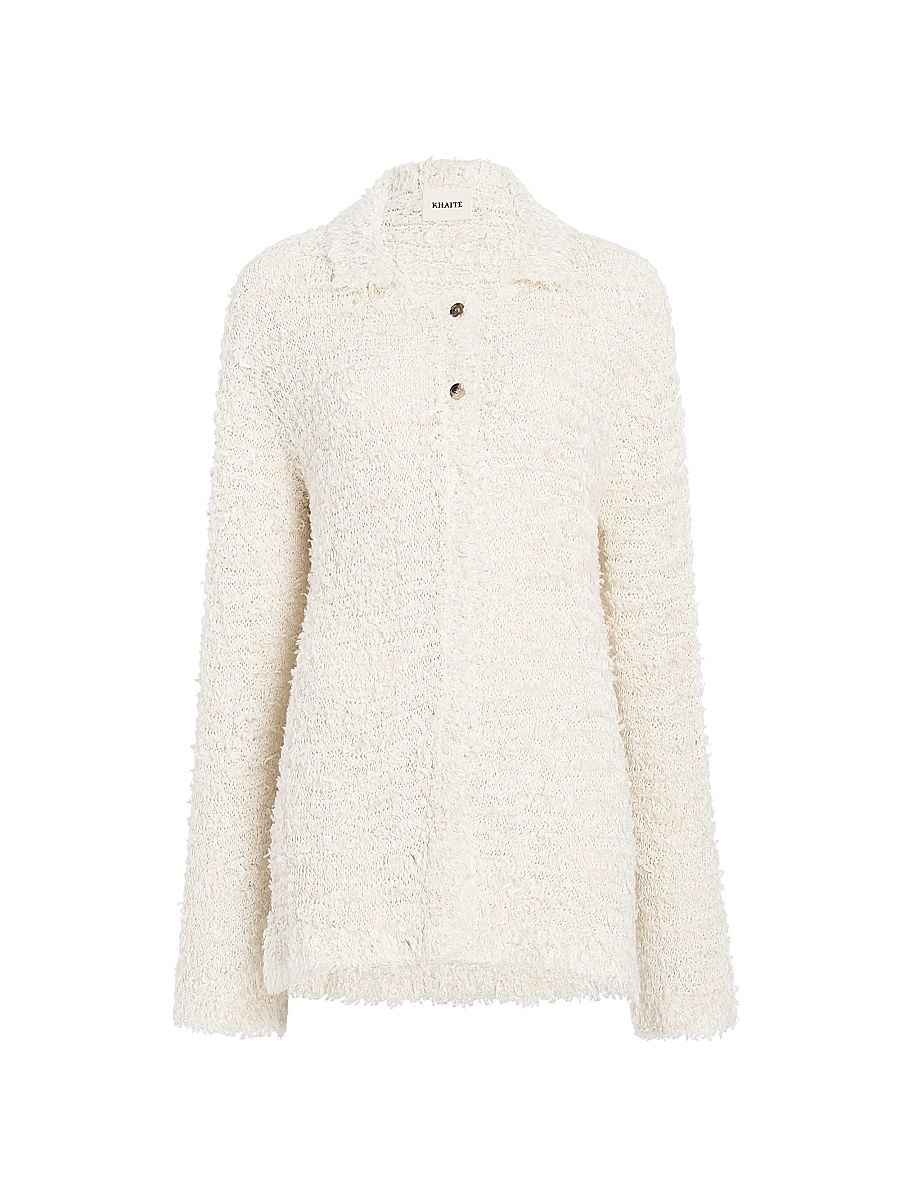 Women's Jannae Boucle-Knit Cardigan - Ivory - Size Medium