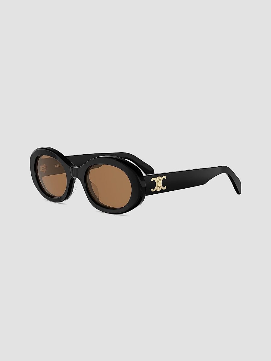 CELINE Women's Triomphe 52MM Oval Sunglasses - Shiny Black Roviex
