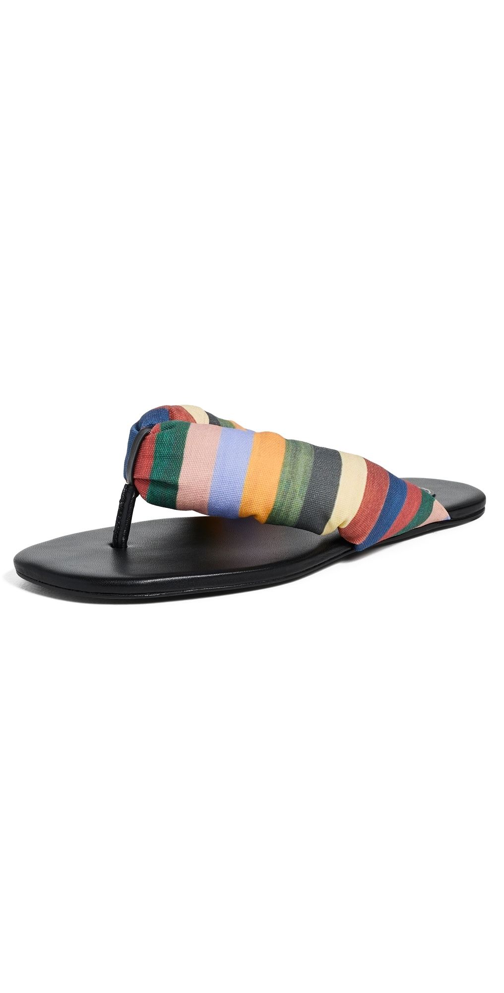 STAUD Juno Stripe Sandals Artist Stripe 36