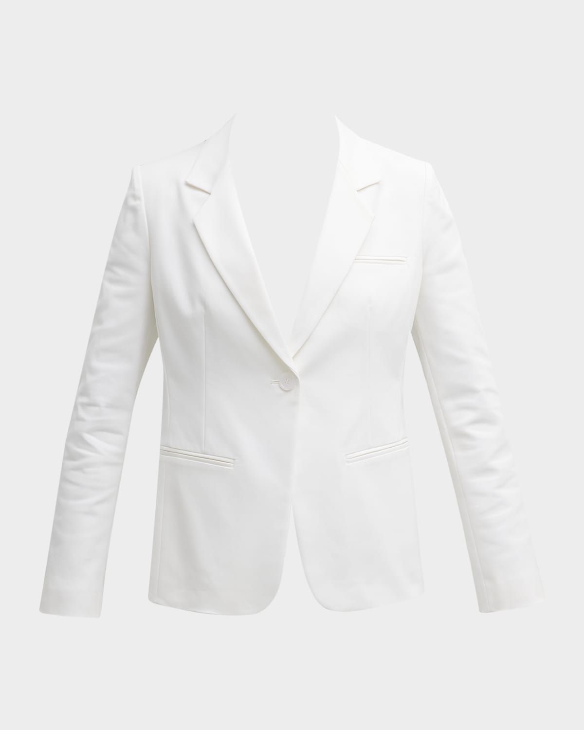 Single-Button Stretch Cotton Blazer