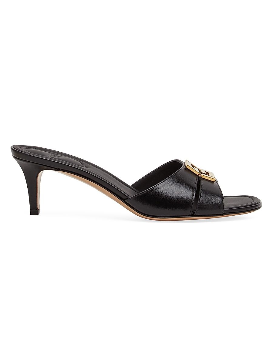 Women's Fold 50MM Leather Mules - Nero - Size 11