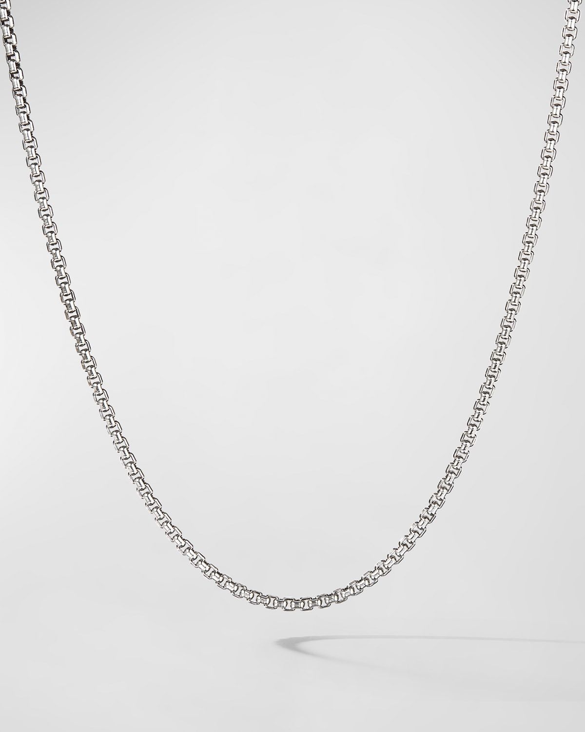 Box Chain Necklace in Silver with 14K Gold Accent, 2.7mm