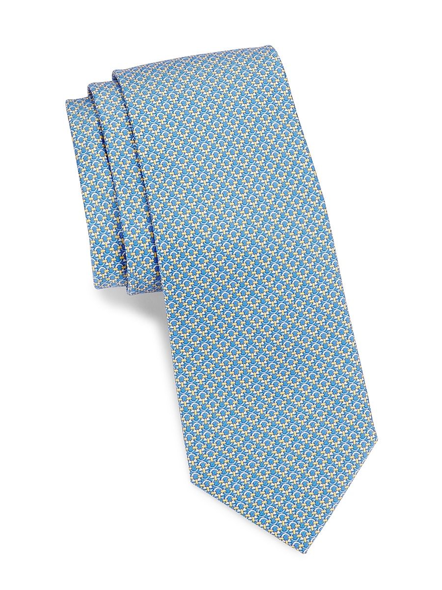 Men's Gancini Silk Tie - Royal Blue