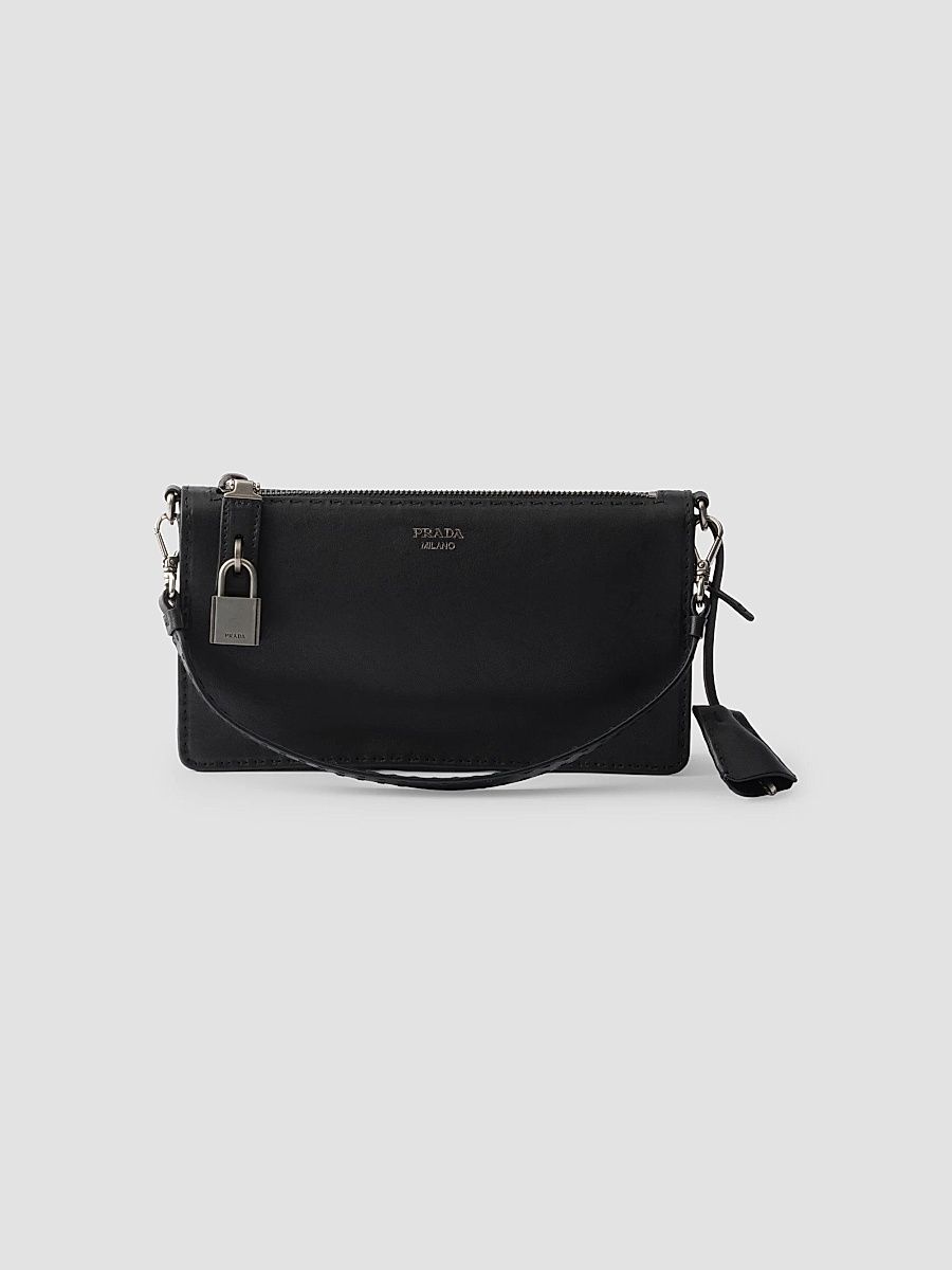 Men's Antiqued Leather Pouch - Black