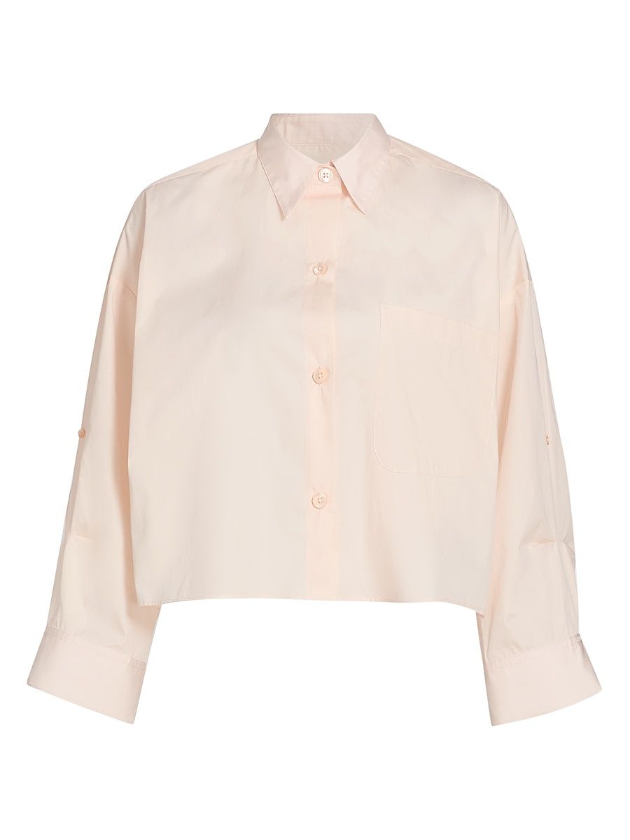 Women's Next Ex Cotton Shirt - Creme De Peche - Size Medium