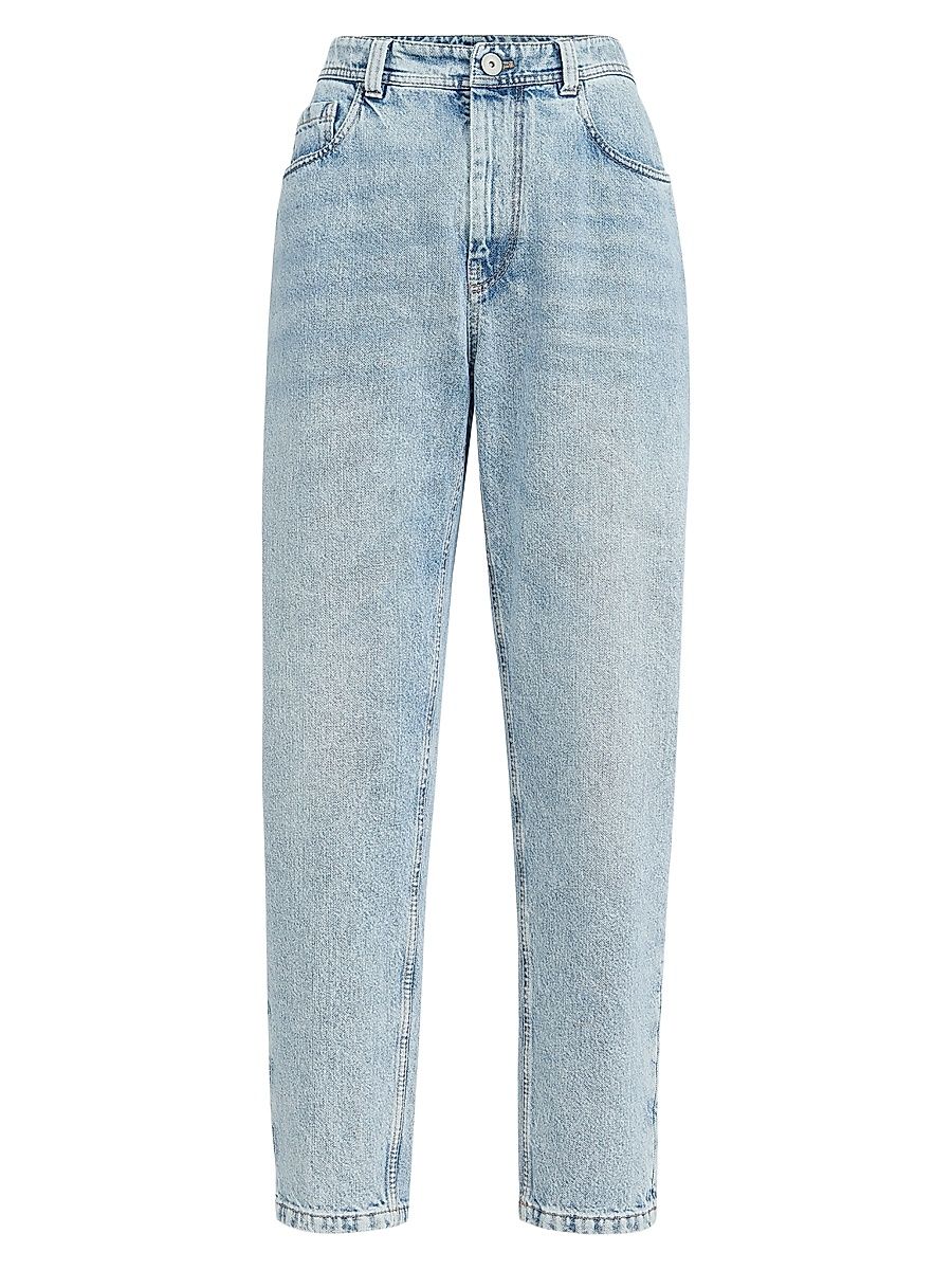 Women's Authentic Denim Baggy Tapered Trousers - Denim - Size 12