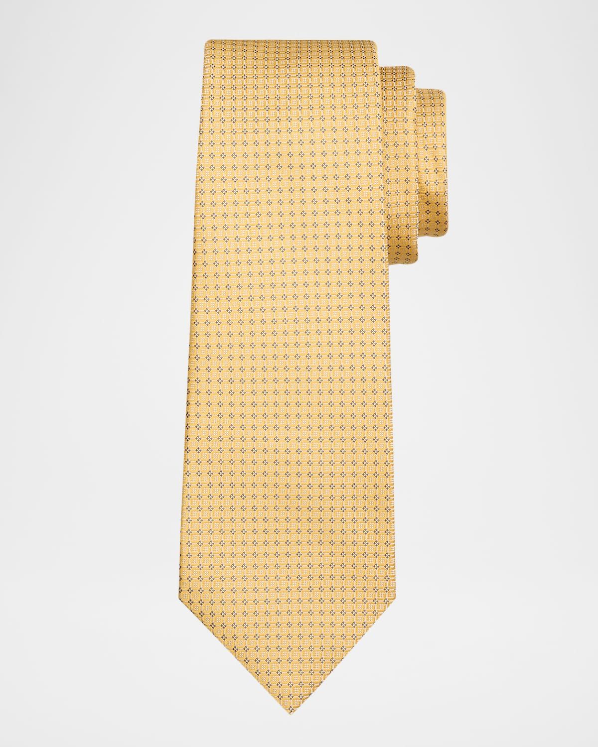 Men & apos;s Micro-Geometric Silk 7-Fold Tie