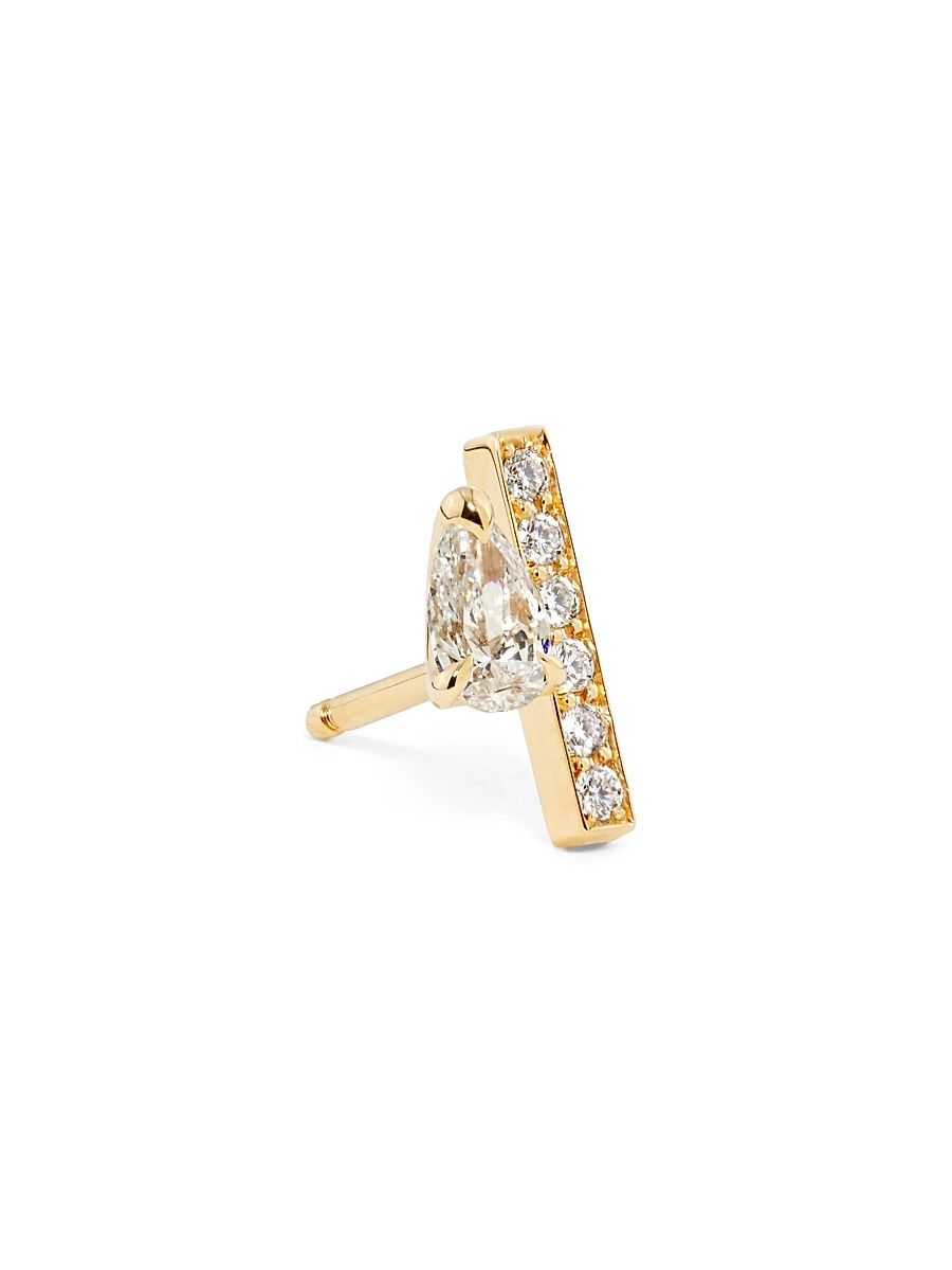 Women's Serti Sur Vide 18K Rose Gold & 0.32 TCW Diamond Single Stud Earring - Rose Gold - Size Right