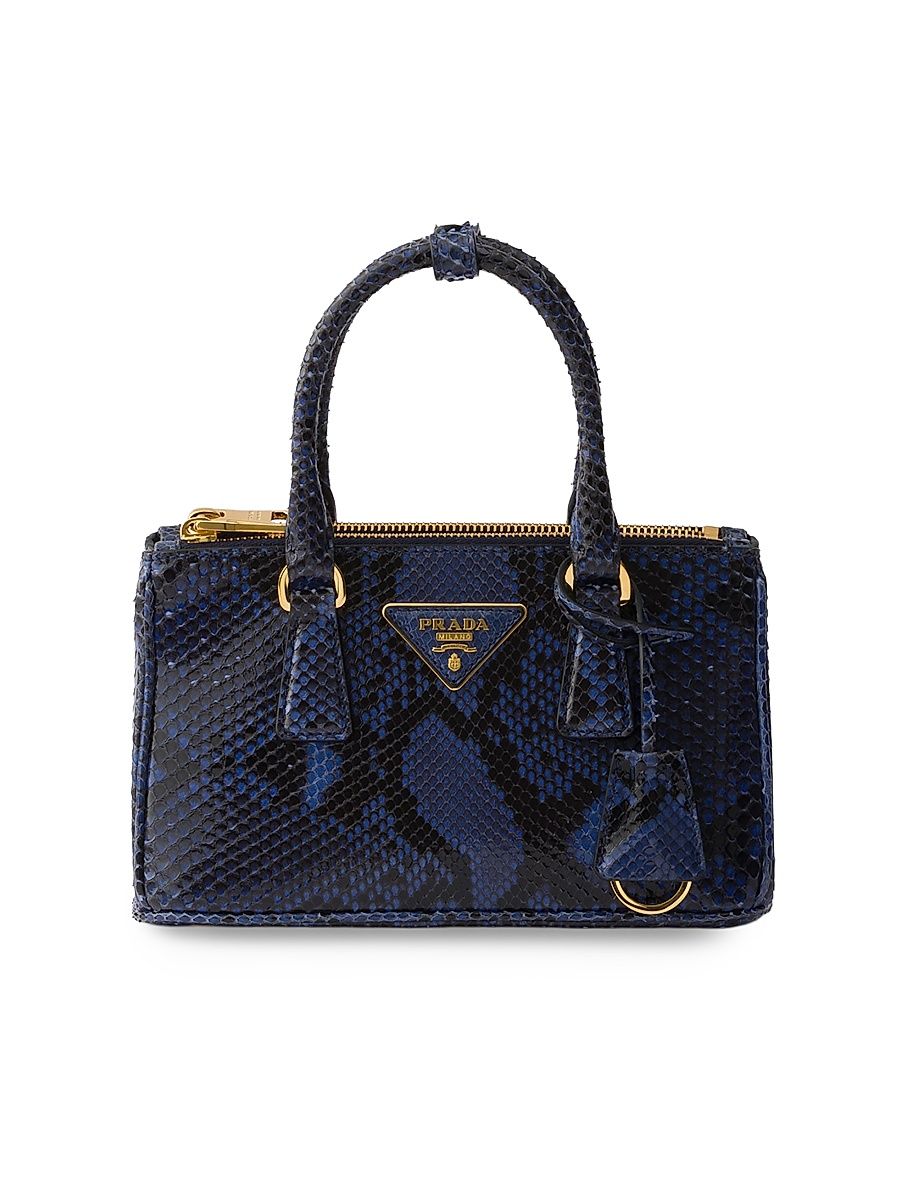 Women's Galleria Python Leather Top Handle Bag - Blue