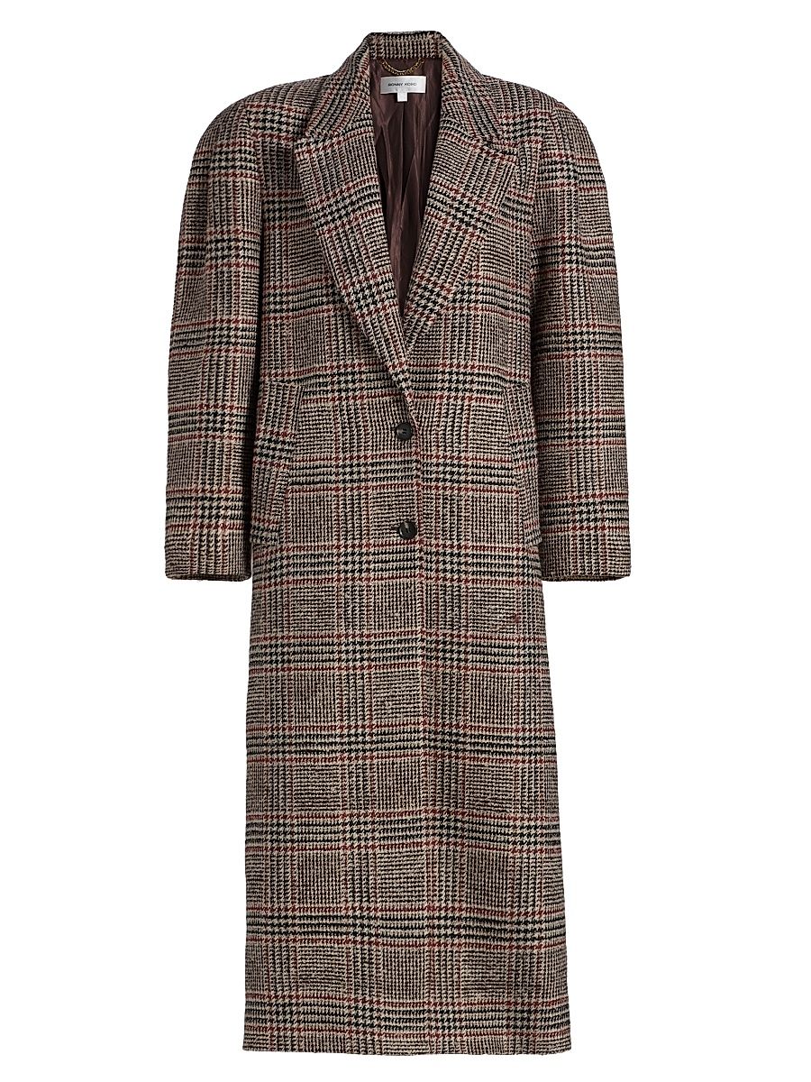 Women's Jenkins Houndstooth Plaid Longline Coat - Light Multi - Size Large