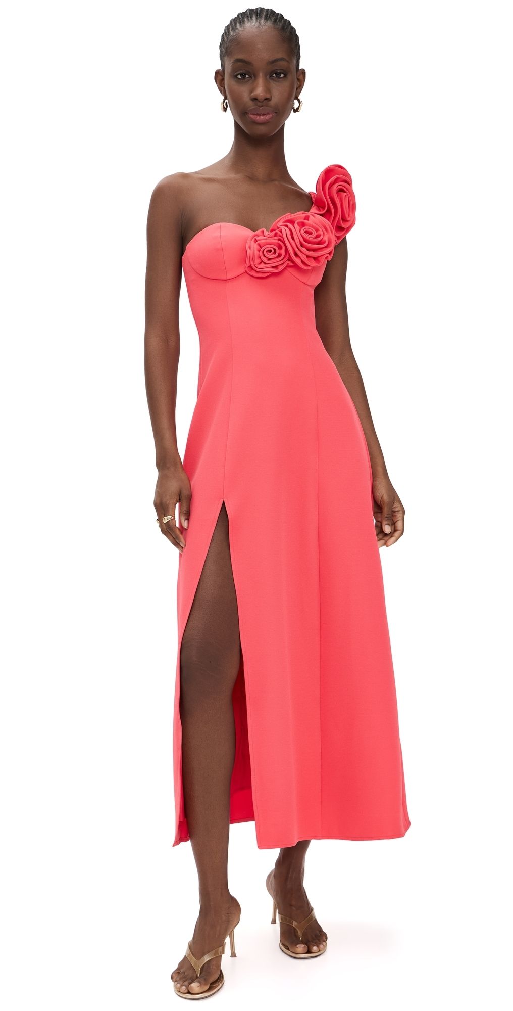 The Wolf Gang Flores Midi Dress Berry XS