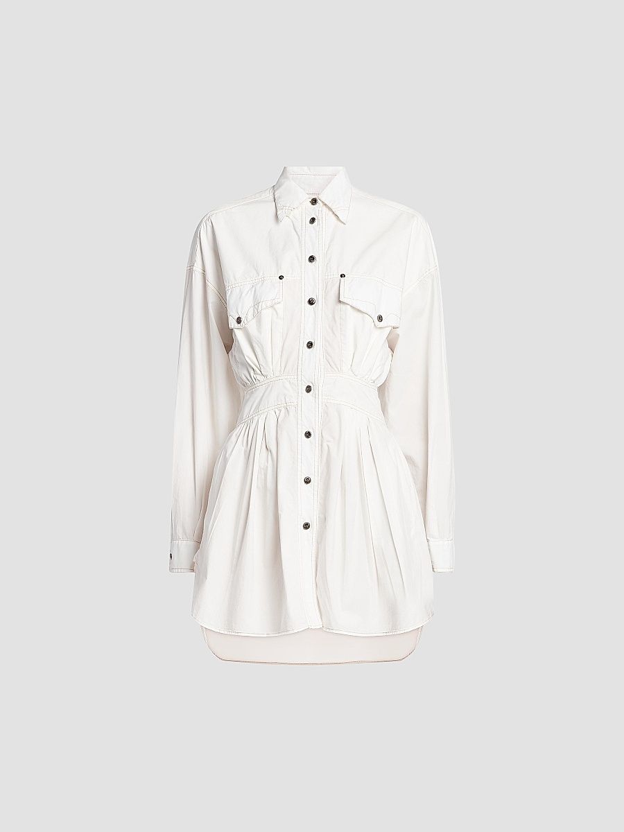 Women's La Vacanza Poplin Cotton Utility Shirtdress - White - Size 10