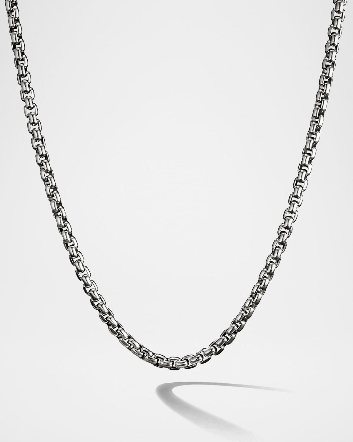 Men & apos;s Box Chain Necklace in Silver, 4.8mm, 24"L