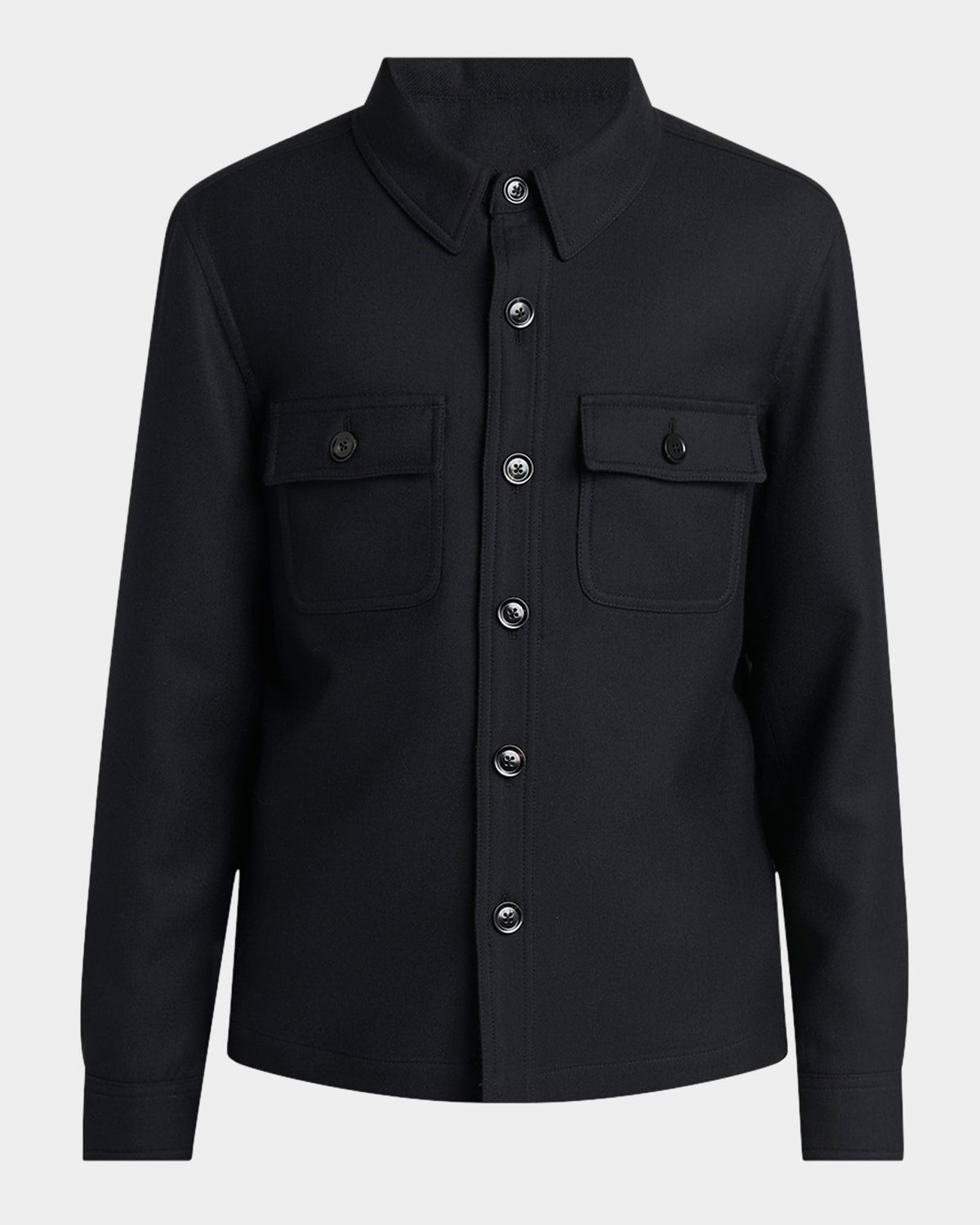Men & apos;s Wool and Silk Double Pocket Jacket