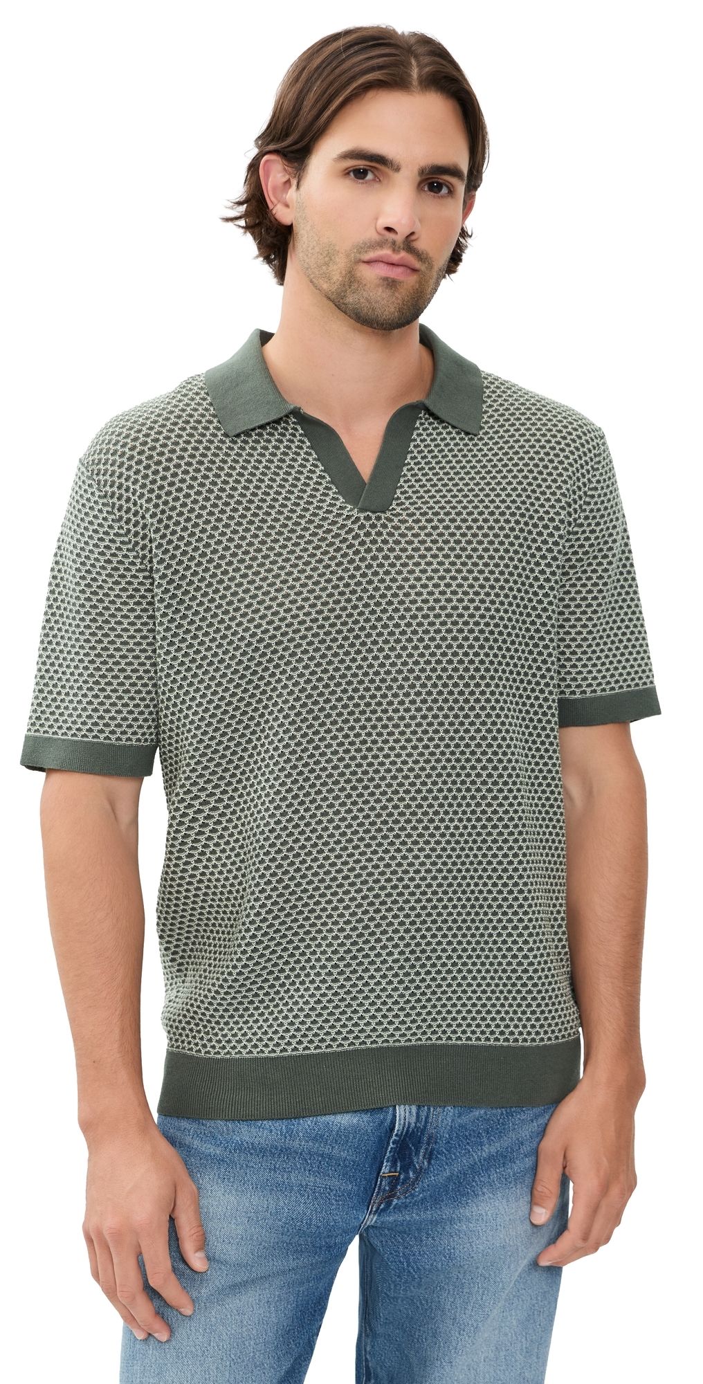 Madewell Short Sleeve Stitch Polo Stormy Spruce XXL