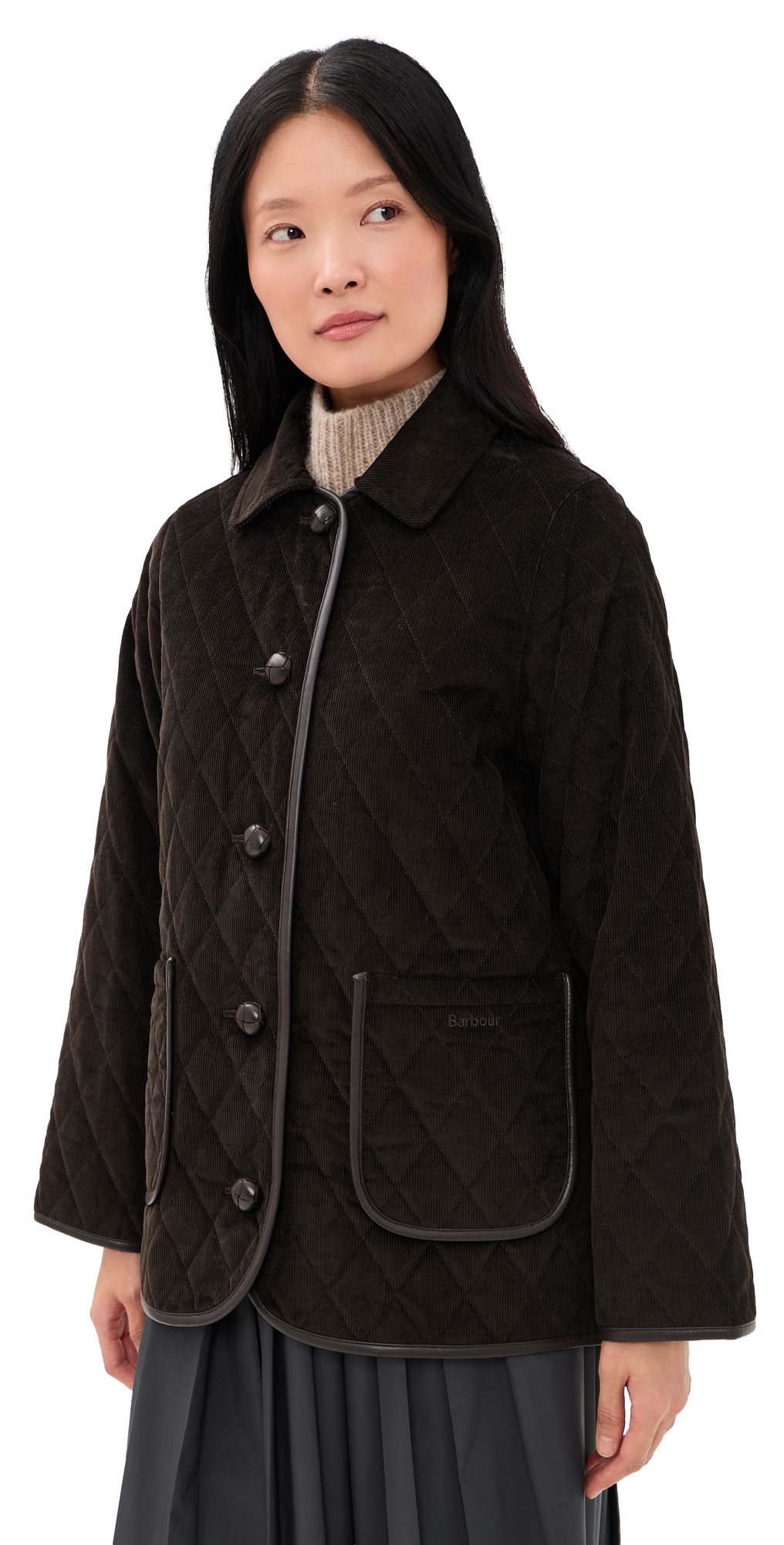 Barbour Marlow Quilted Corduroy Jacket Dark Brown/Shadow Classic 14