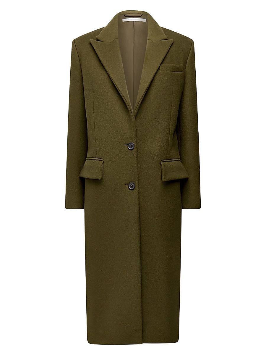 Women's Tailored Overcoat - Moss - Size Small