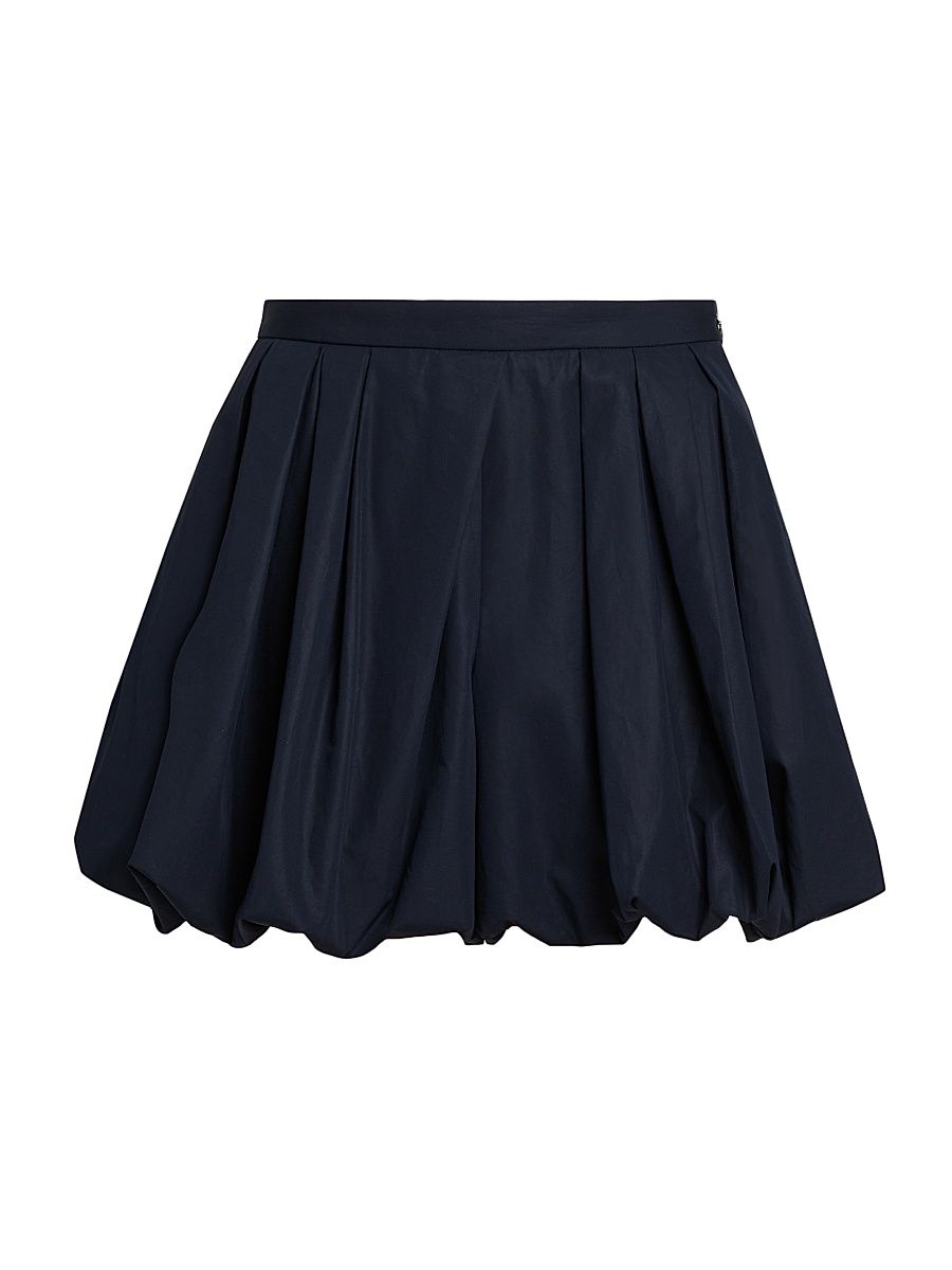 Women's Bubble-Hem Cotton Shorts - Navy - Size 10