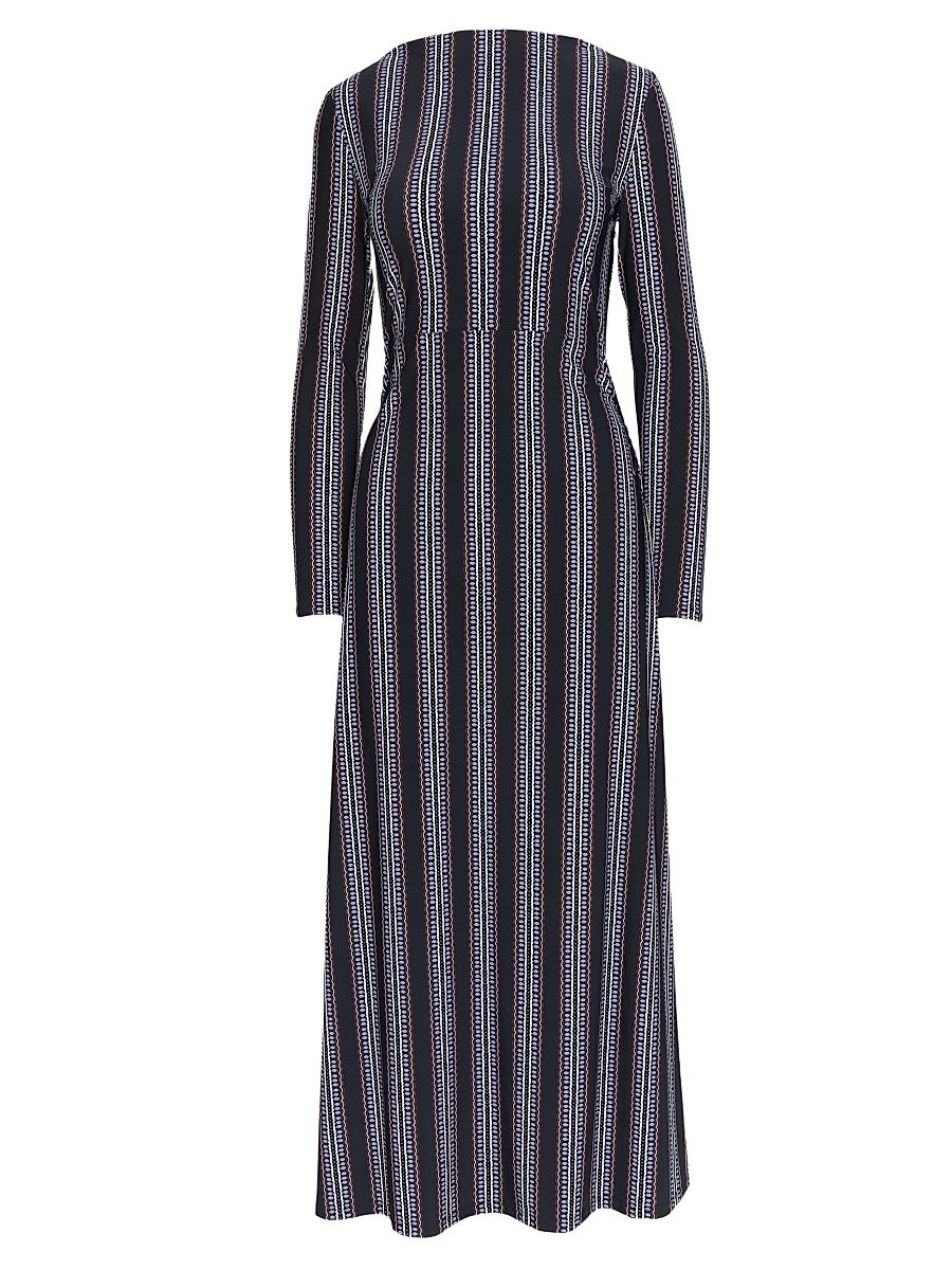 Women's The Selene Dress - Black Cobalt Medallion Stripe - Size XXXXL