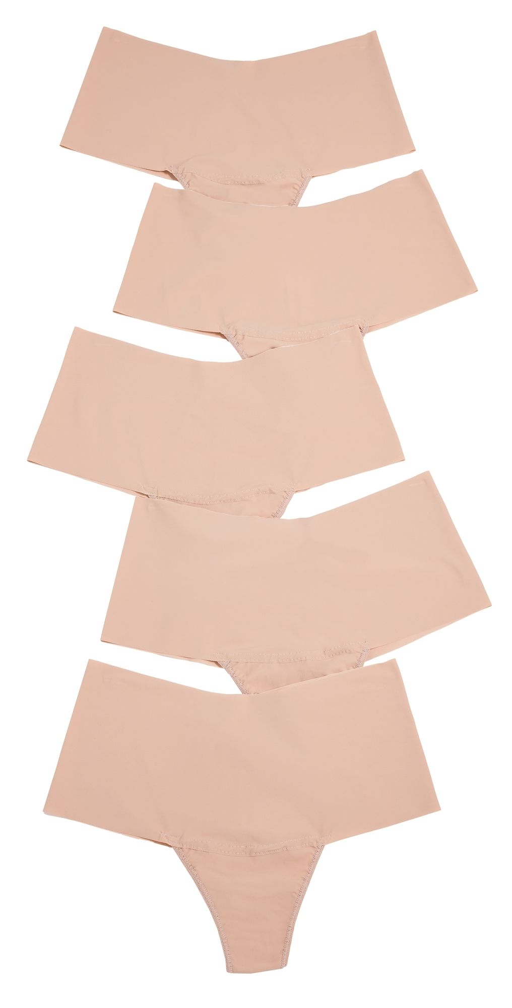 Hanky Panky Breathe High Rise Thong 5 Pack Taupe M