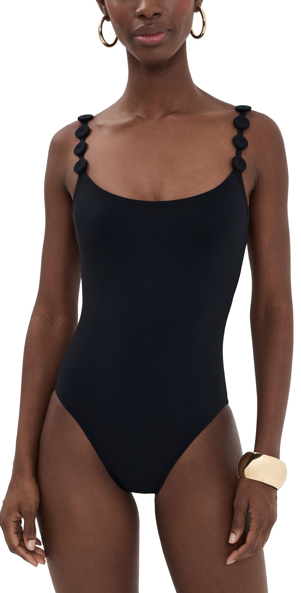 Karla Colletto Sadie Lingerie Strap Tank One Piece with Silent Underwire and High Back Black 8
