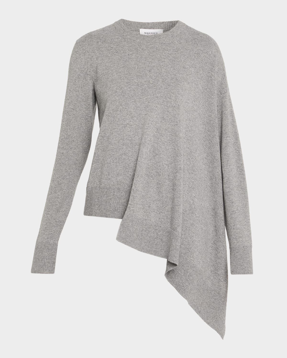 Asymmetric Hem Cashmere-Wool Sweater