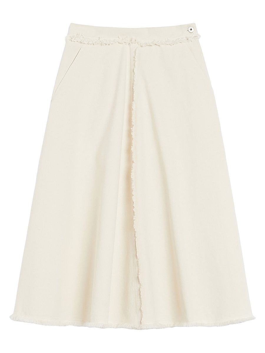 Women's Flared Cotton Skirt - Ecru - Size 16